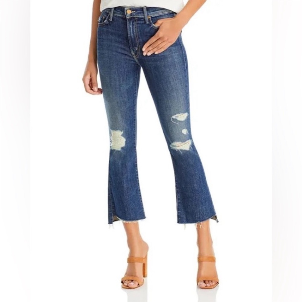 Mother Insider crop step Fray distressed Jean